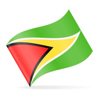 Guyana bayrak sallayarak simge vektör