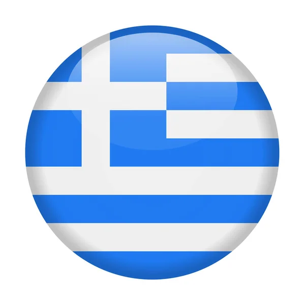 Ελλάδα σημαία διάνυσμα στρογγυλό εικονίδιο — Διανυσματικό Αρχείο