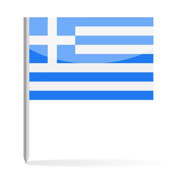 Griechenland Flagge Pin-Vektor-Symbol — Stockvektor