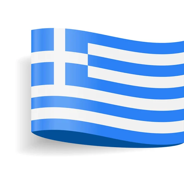 Griechenland Flagge Vektor Label Tag Symbol — Stockvektor