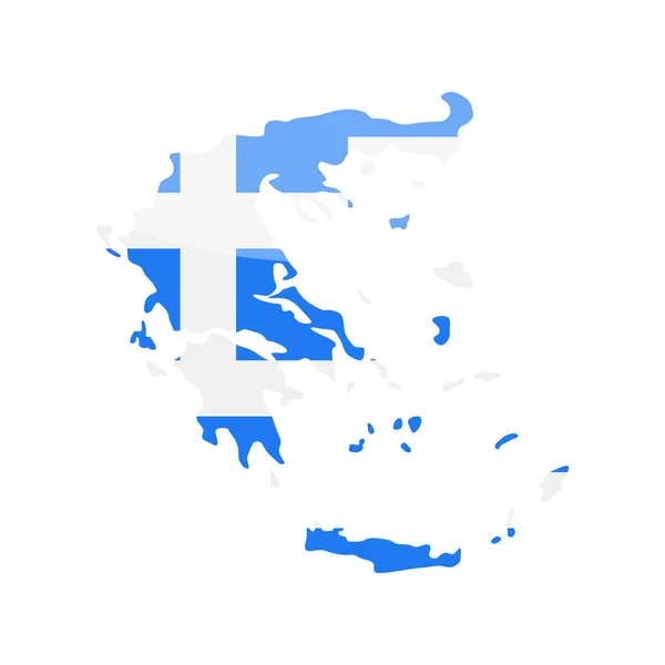Grekland flaggikonen land kontur vektor — Stock vektor
