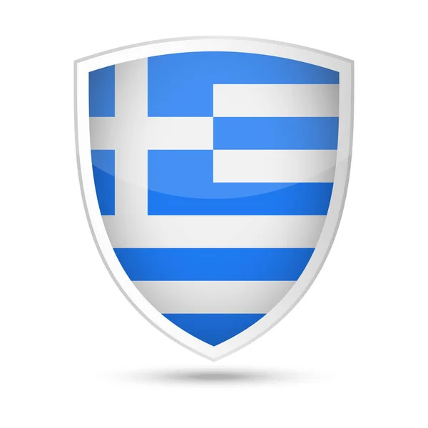 Grecia Bandera Vector Escudo icono — Vector de stock