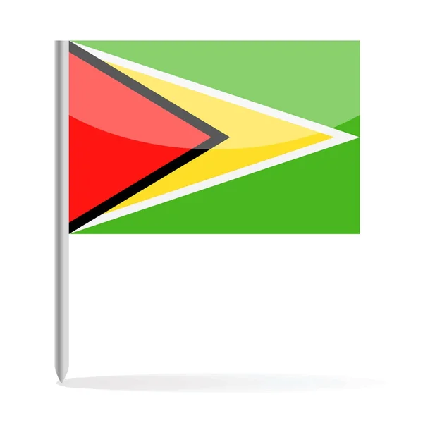 Guyana vlag Pin Vector Icon — Stockvector