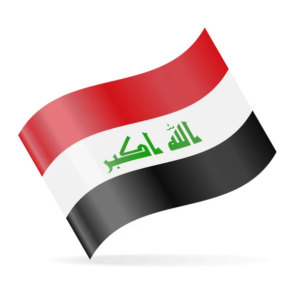 Icona sventolante vettoriale bandiera Iraq — Vettoriale Stock