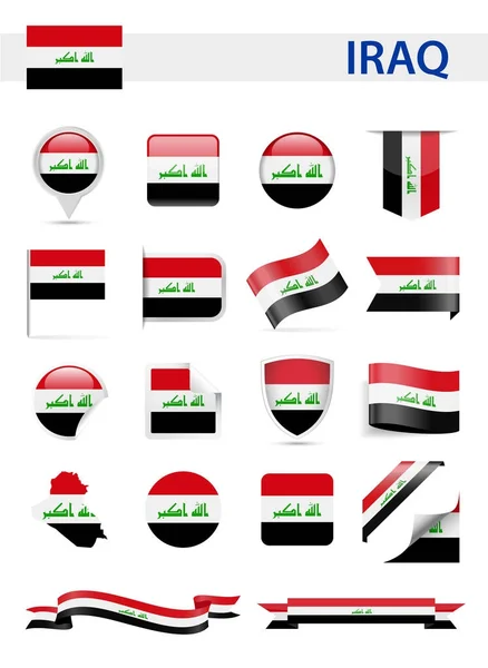 Juego de vectores de bandera de Irak — Vector de stock