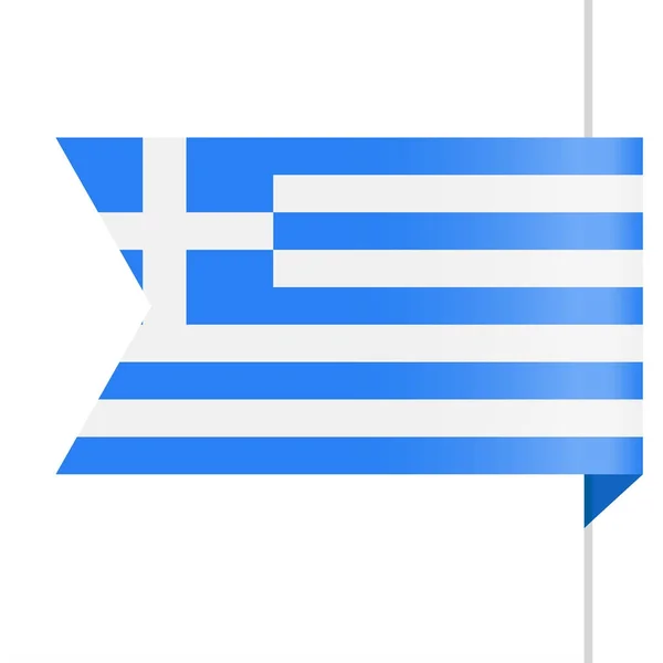 Grecia Bandera Vector Bookmark Icon — Vector de stock