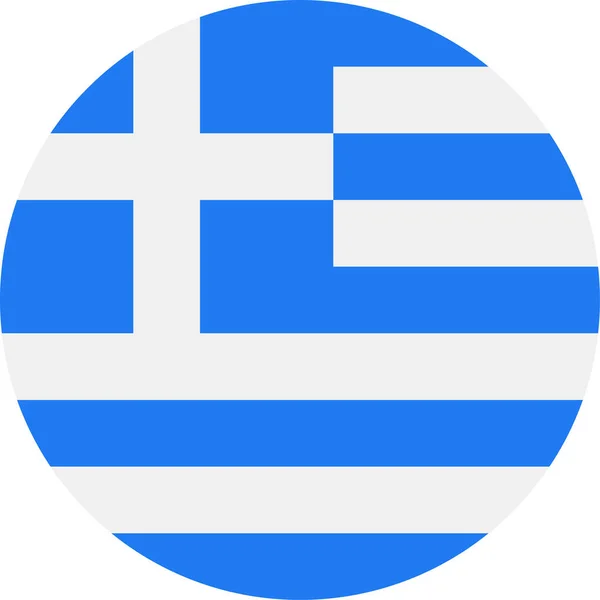 Griechenland Flaggenvektor rund flaches Symbol — Stockvektor