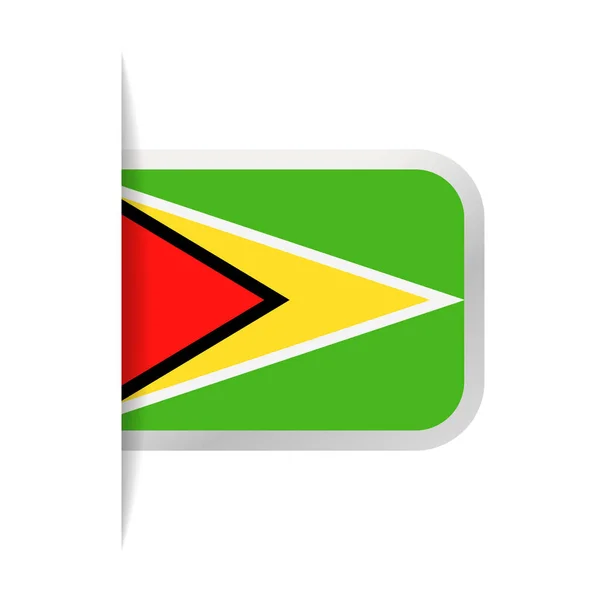 Guiana Bandeira Vector Bookmark Ícone —  Vetores de Stock