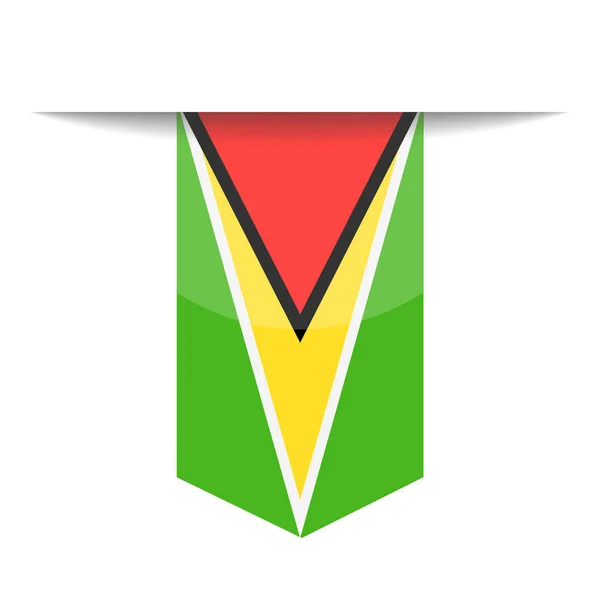 Icona segnalibro vettoriale bandiera guyana — Vettoriale Stock