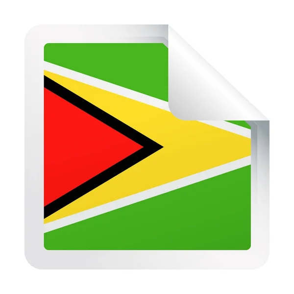 Guiana Bandeira Vector Square Corner Paper Icon —  Vetores de Stock
