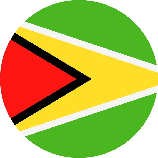 Guiana Bandeira Vector Round Flat Icon —  Vetores de Stock