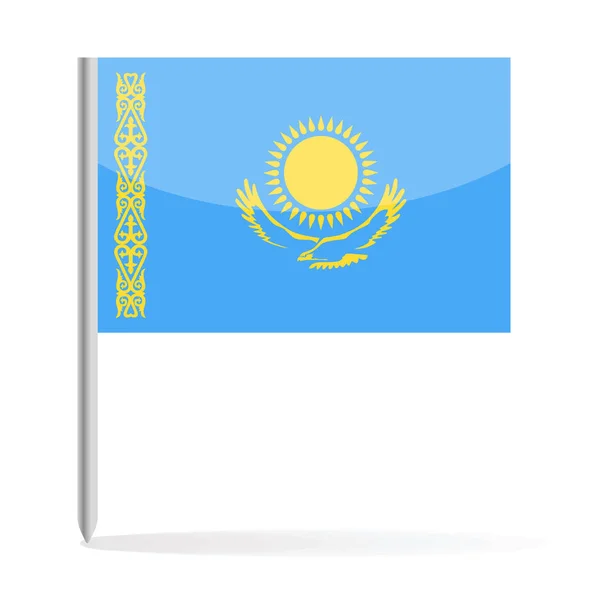 Kazakstan flagga Pin vektor symbol — Stock vektor