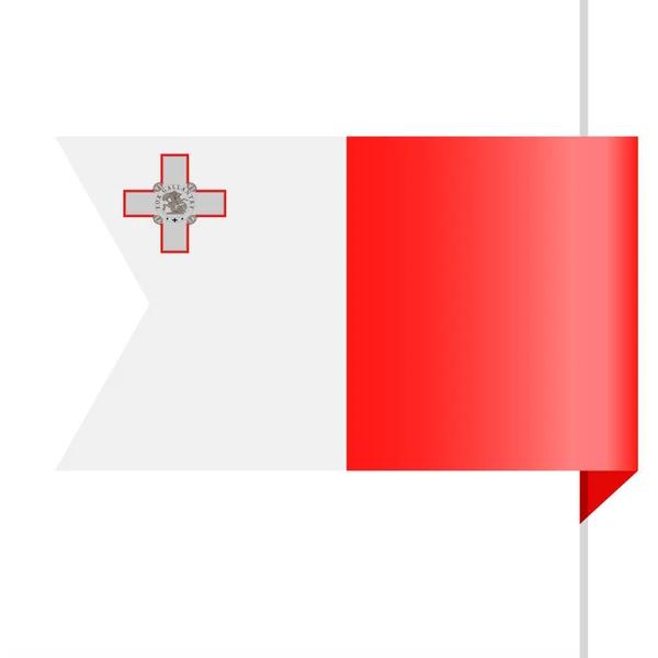 Máltai zászló vektor könyvjelző ikonra — Stock Vector