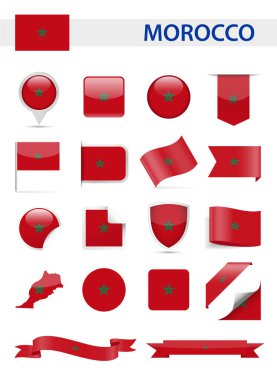 Fas bayrak vektör Set