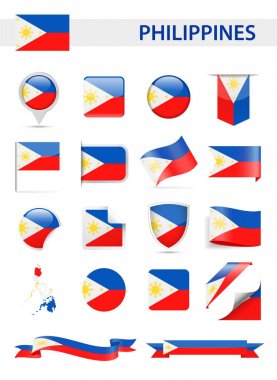 Filipinler bayrağı vektör Set