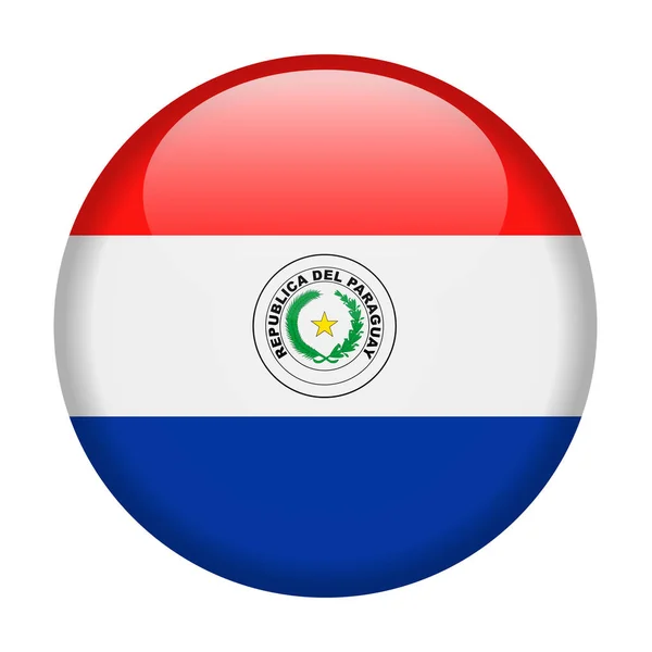 Paraguay Bandera Vector Icono Redondo — Archivo Imágenes Vectoriales
