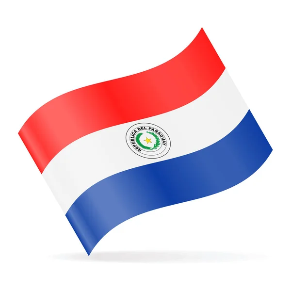 Flaggikonen i vektor på viftande Paraguay — Stock vektor