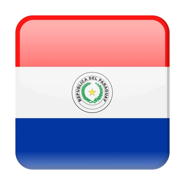 Bandera de Paraguay Vector Square Icon — Archivo Imágenes Vectoriales