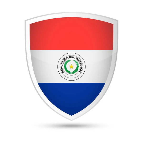 Icône du Bouclier vectoriel du drapeau du Paraguay — Image vectorielle