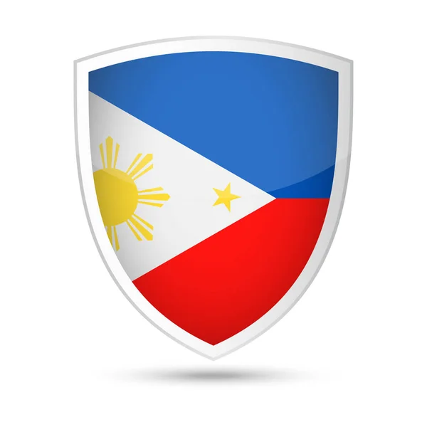 フィリピンの旗のベクトル シールド アイコン — ストックベクタ