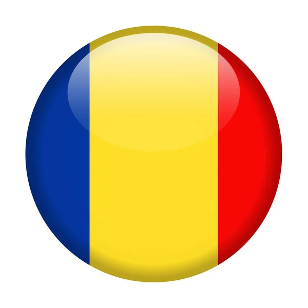 Vlag van Roemenië Vector ronde pictogram — Stockvector
