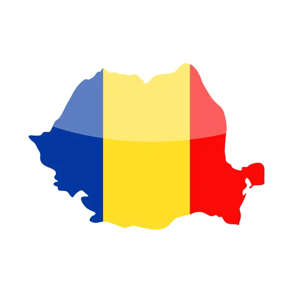 Romanya bayrağı ülke kontur vektör simgesi — Stok Vektör