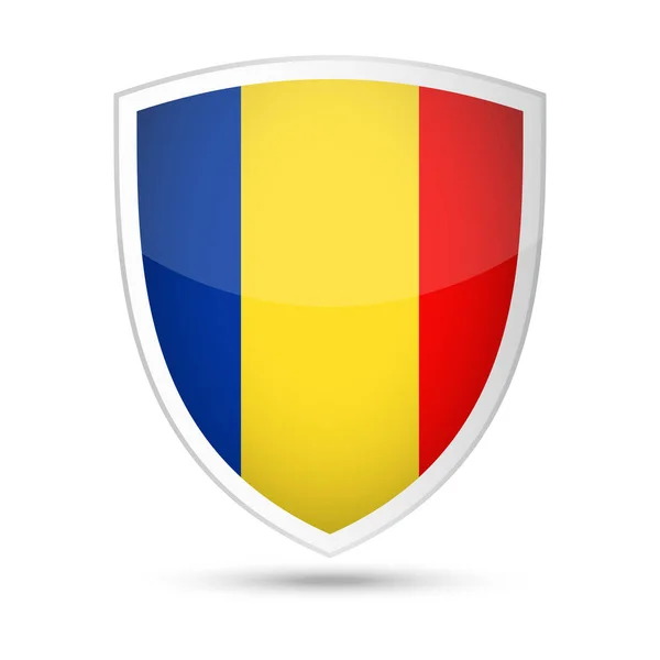 Rumänien flaggikonen vektor sköld — Stock vektor