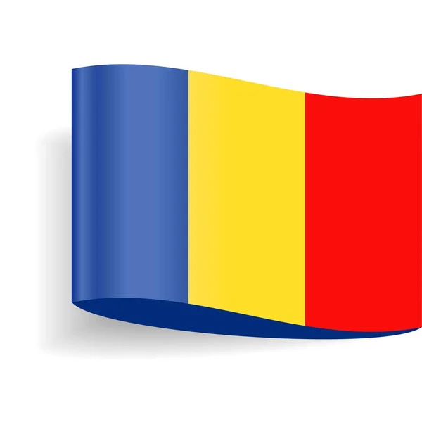 Romania Flag Vector Label Tag Icon — Stock Vector