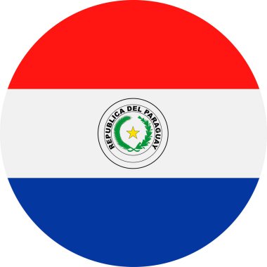Paraguay bayrak vektör yuvarlak düz simgesi