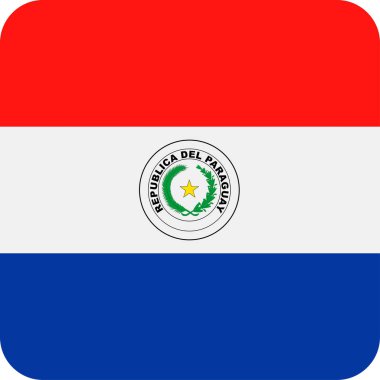 Paraguay bayrak vektör kare düz simgesi