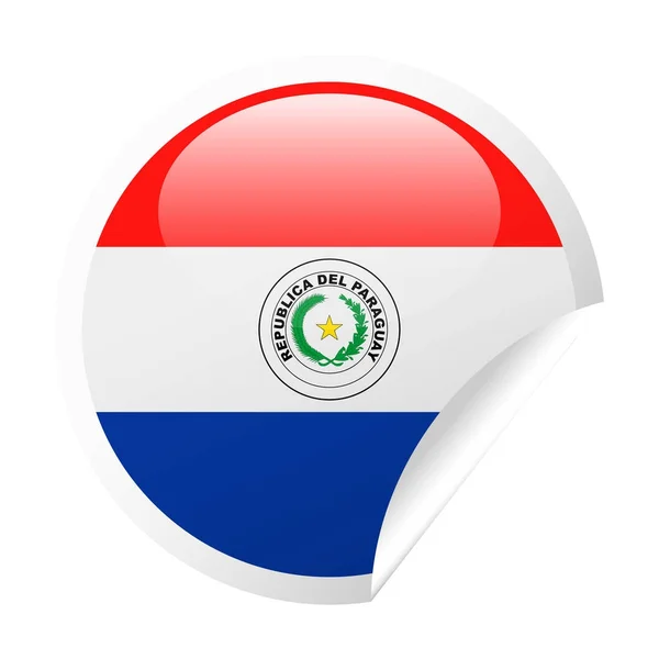 Векторний прапор Парагваю круглий куточок папір значок — стоковий вектор