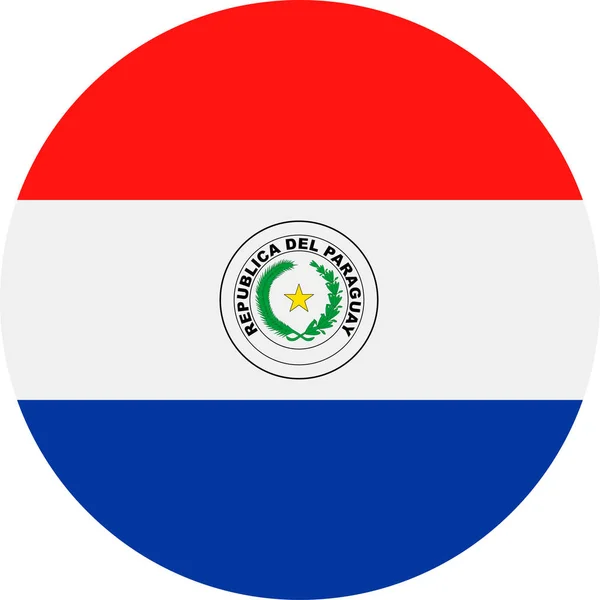 Paraguay Bandera Vector Redonda Icono plano — Vector de stock