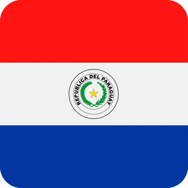 Paraguay vektor flaggtorget Flat ikonen — Stock vektor