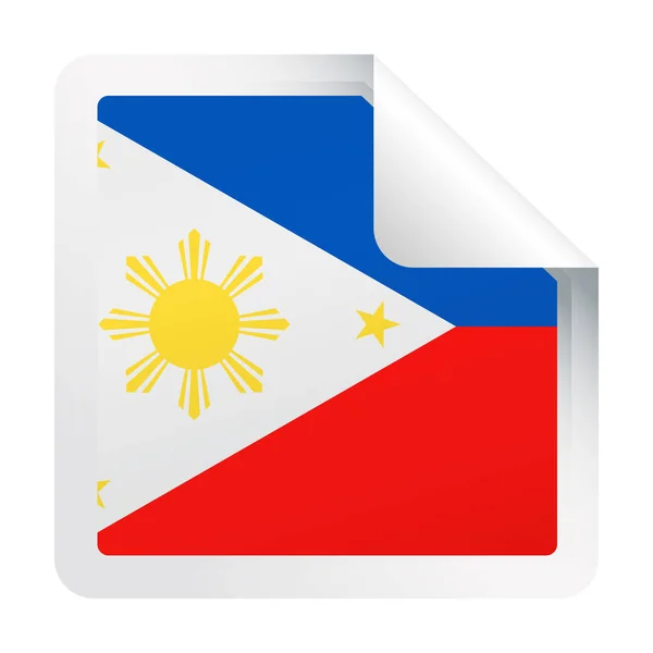 Bandera de Filipinas Vector Square Corner Paper Icon — Vector de stock