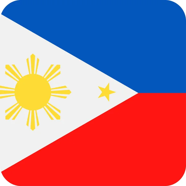 Bandera de Filipinas Vector Square Flat Icon — Vector de stock