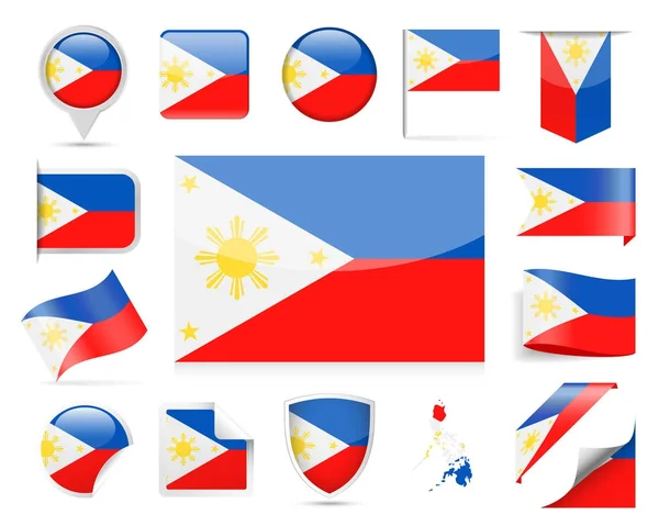 Filipinas Bandera Vector Set — Vector de stock