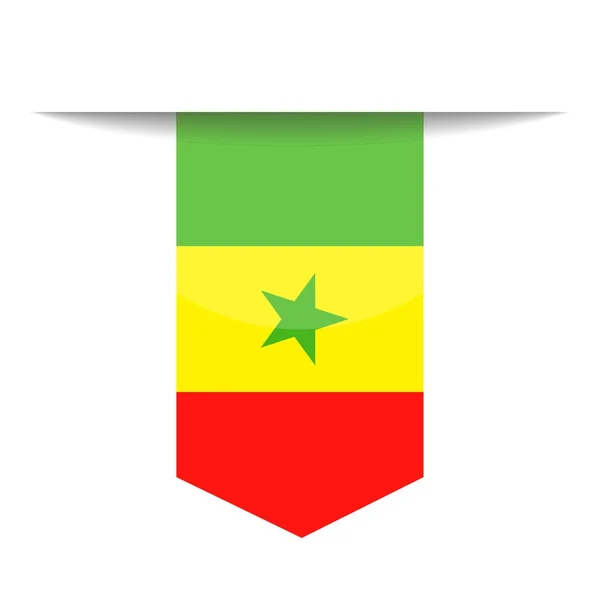 Сенегал прапор векторних значка закладки — стоковий вектор
