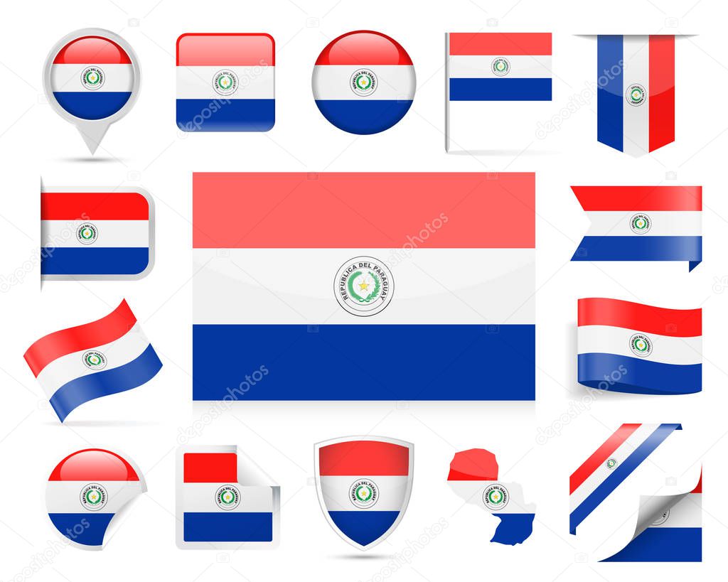 Paraguay Flag Vector Set