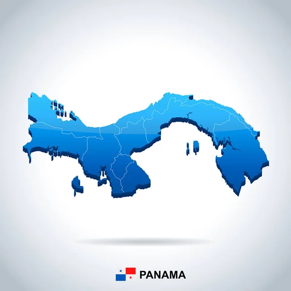 Panamá - Mapa y bandera - Ilustración vectorial detallada — Vector de stock