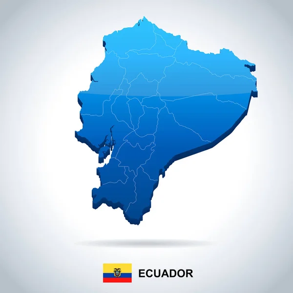 Ecuador - Mapa y bandera - Ilustración vectorial detallada — Vector de stock