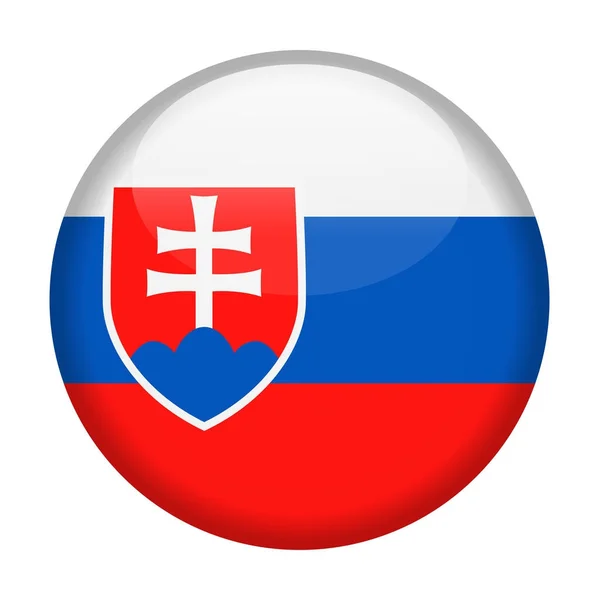 Slovakien flagga vektor runda ikonen — Stock vektor