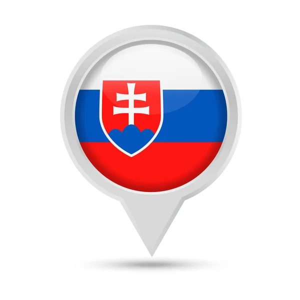 Szlovákia Flag Pin Vector Icon kerek — Stock Vector