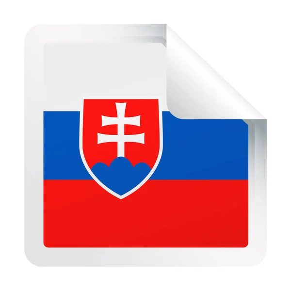 Eslováquia Bandeira Vector Square Corner Paper Icon —  Vetores de Stock