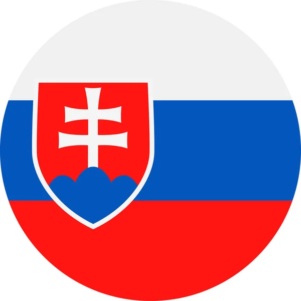 Eslováquia Bandeira Vector Round Flat Icon — Vetor de Stock