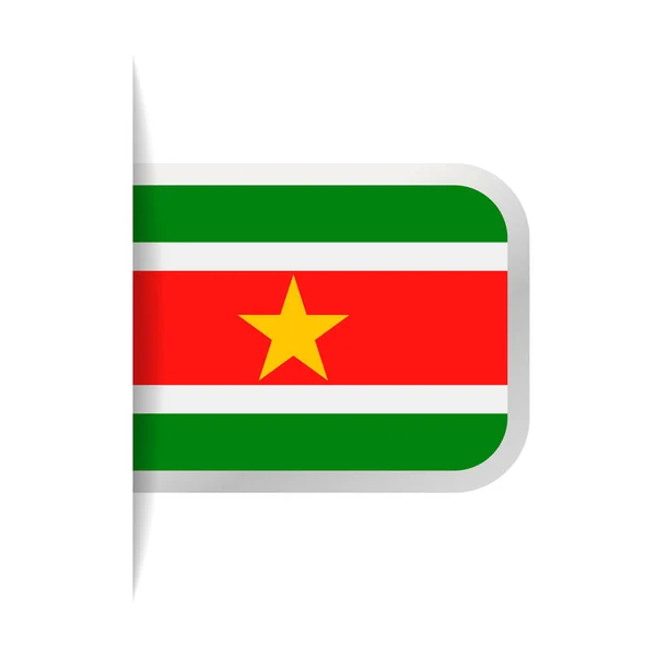 Suriname zászló vektor könyvjelző ikonra — Stock Vector