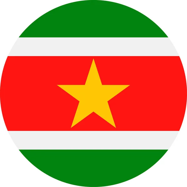 Surinamská vlajka vektor kulaté ploché ikony — Stockový vektor