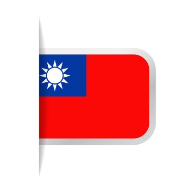 Tayvan bayrağı vektör yer imi simgesi