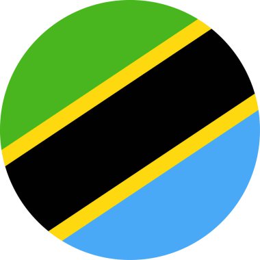 Tanzanya bayrak vektör yuvarlak düz simgesi