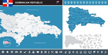 Dominik Cumhuriyeti - Infographic harita - detaylı vektör çizim