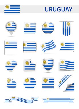 Uruguay bayrağı vektör Set